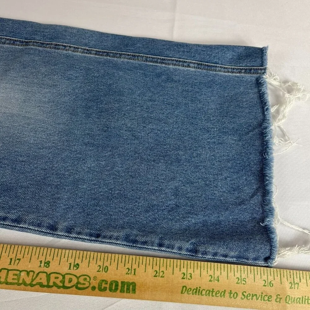 Veronica Beard Taylor Wide Leg Crop Jeans Womens 27 High Rise Blue Raw Hem - Picture 10 of 12